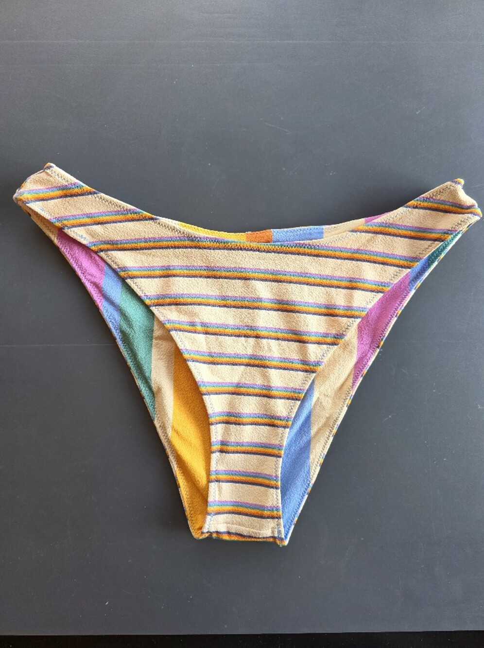 Roxy Go My Way Reversible Scoop Cheeky Bikini Bottom XL Rainbow Stripes